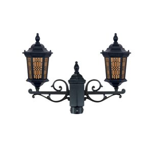 چراغ پارکی دو شاخه بدون پایه سورن کوتاه طرح دار سربالا شاخه T