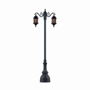 چراغ پارکی دو شاخه معبد سورنا کوتاه طرح دار سرپایین شاخه S