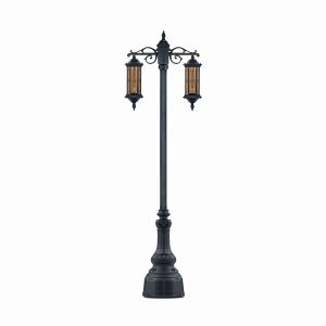 چراغ پارکی دو شاخه سورنا طرح دار سرپایین شاخه T