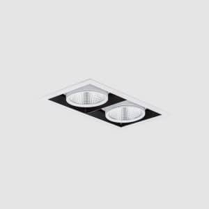 اوربيتال - چراغ LED دانلايت دو خانه توكار 64 وات 6800 لومن با دماي رنگ نور 3000 كلوين به قطر 9 سانتي متر با ماژول ViVo و رفلكتور M – سفيد