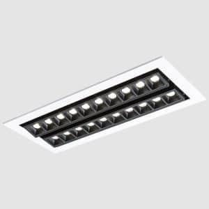 لوميلد - چراغ LED توكار 46 وات 5500 لومن با دماي رنگ نور 4000 كلوين، زاويه پذير دو رديفه با لنز M